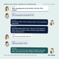 Obrolan Raya, Arga, dan Rivaldy soal memilih antara Australia, Jerman, dan Dubai: tiap kawasan punya cara masuk yang berbeda.