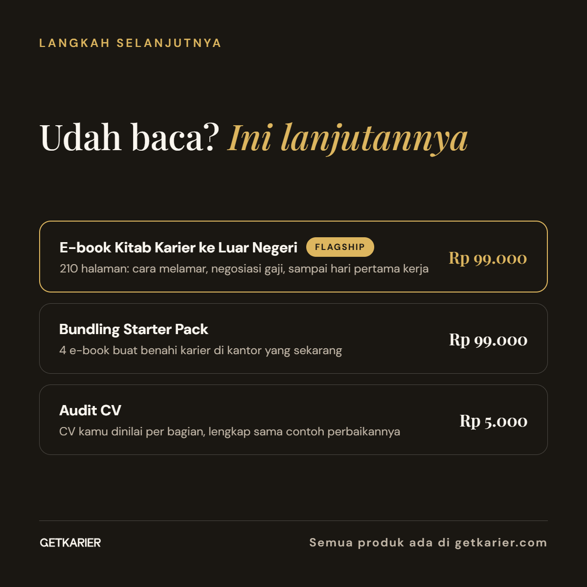 Bundling Peta Karier (Asia & Australia + Eropa & UK + Timur Tengah)
