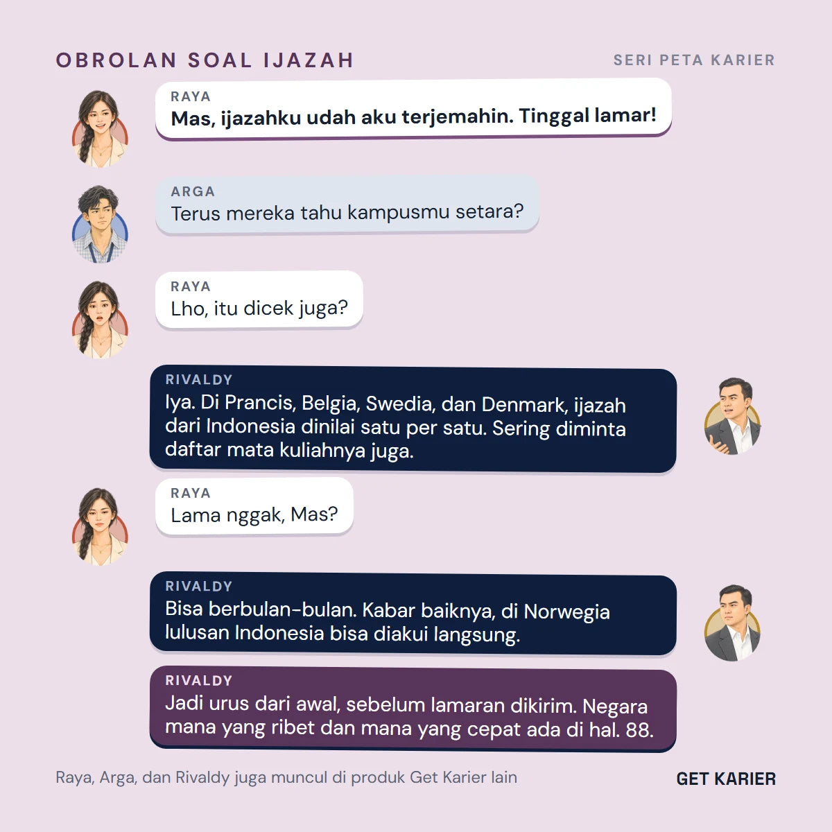 Obrolan Raya, Arga, dan Rivaldy soal ijazah dari Indonesia: di beberapa negara Eropa dinilai satu per satu dan bisa berbulan-bulan, sedangkan di Norwegia bisa diakui langsung.
