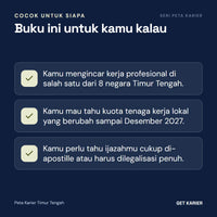 Peta Karier Timur Tengah cocok untuk yang mengincar kerja profesional di 8 negara Timur Tengah, perlu tahu kuota tenaga kerja lokal sampai Desember 2027, dan urusan legalisasi ijazah.