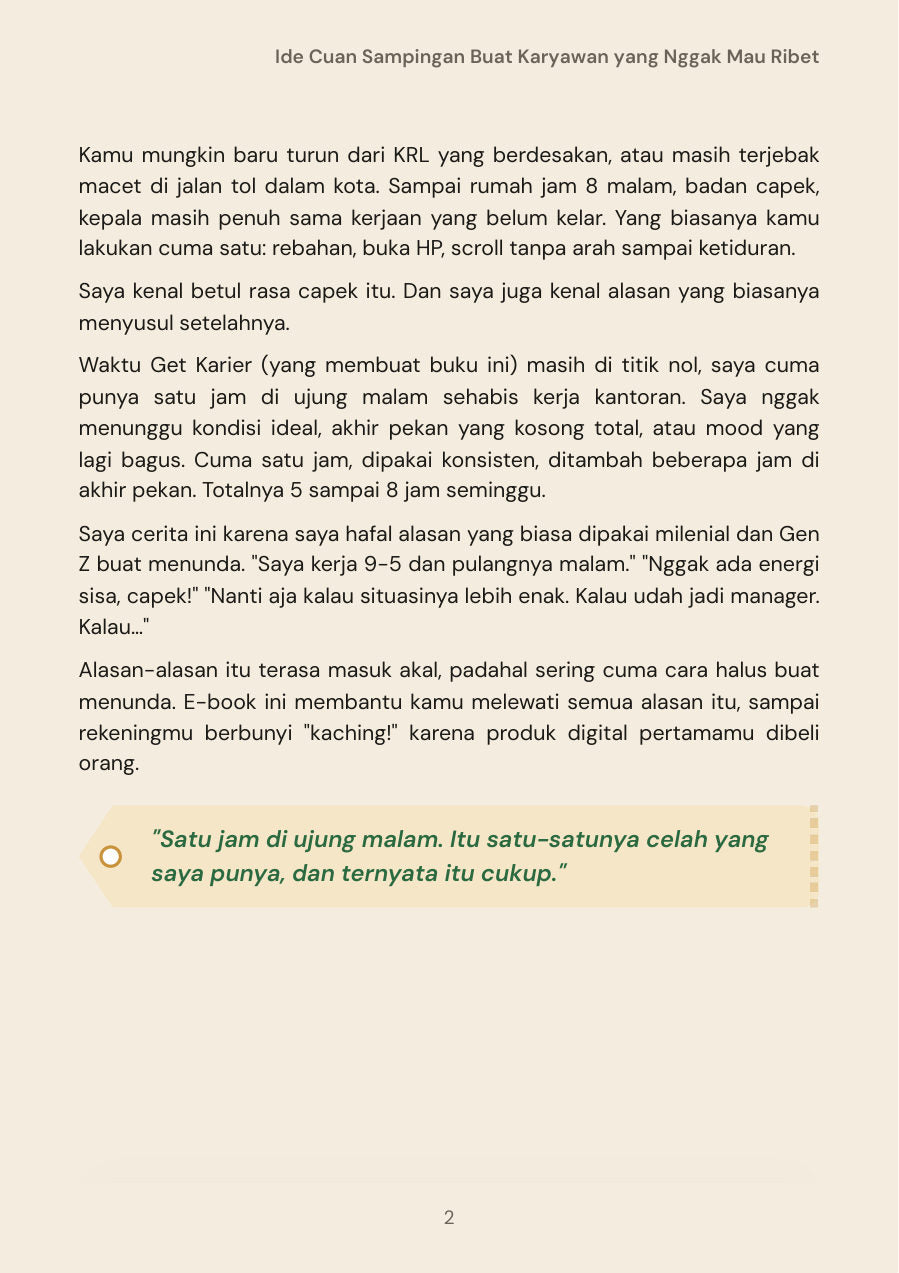 Halaman asli Ide Cuan Sampingan · Bab 1: Penghasilan sampingan